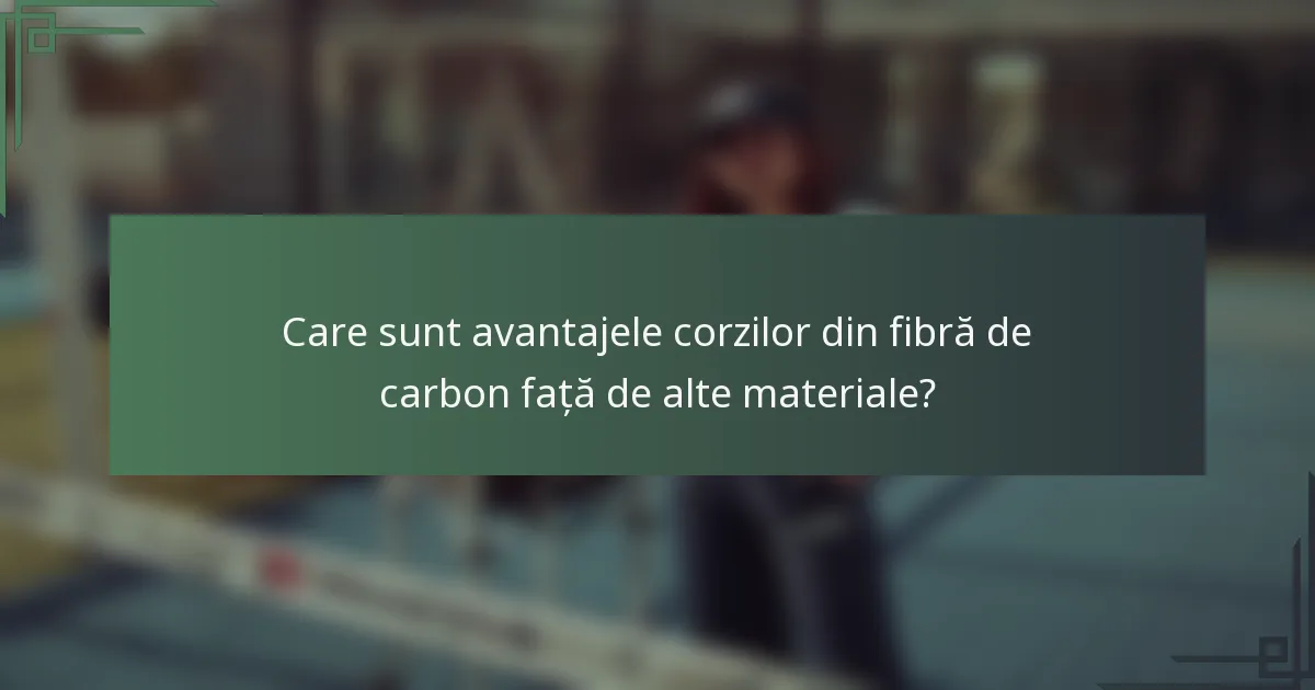 Care sunt avantajele corzilor din fibră de carbon față de alte materiale?