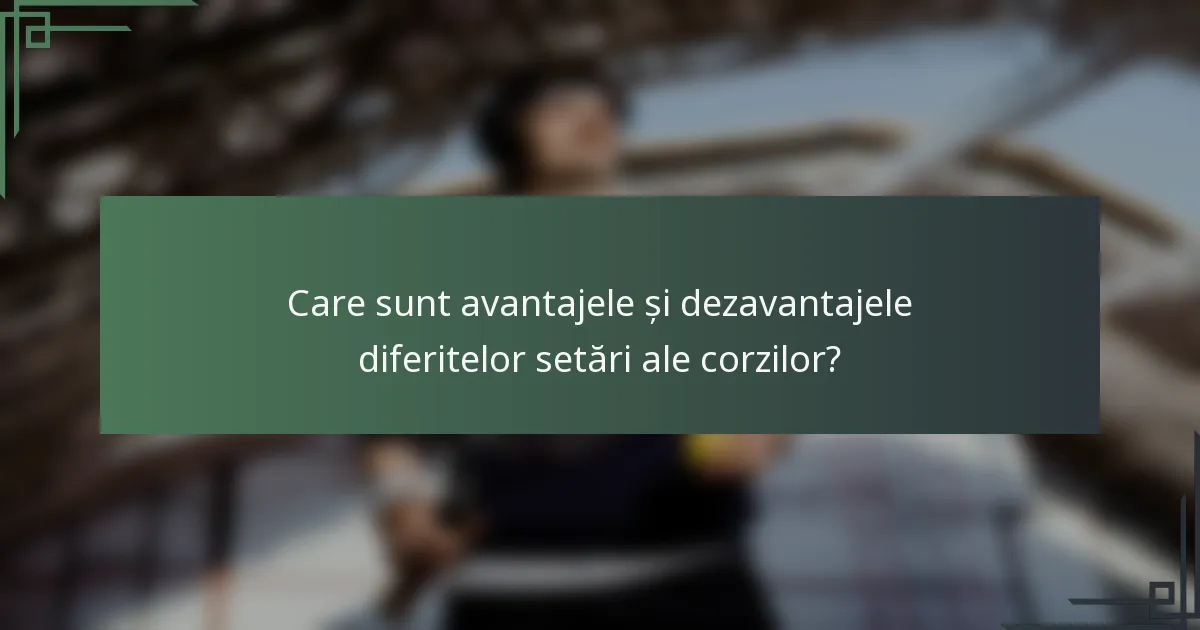 Care sunt avantajele și dezavantajele diferitelor setări ale corzilor?