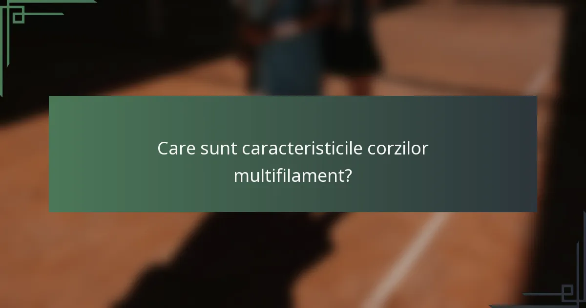 Care sunt caracteristicile corzilor multifilament?