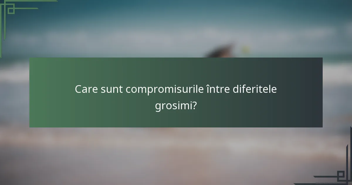Care sunt compromisurile între diferitele grosimi?