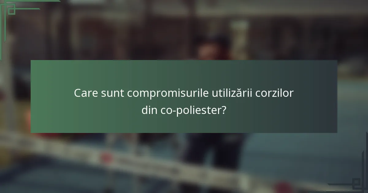Care sunt compromisurile utilizării corzilor din co-poliester?