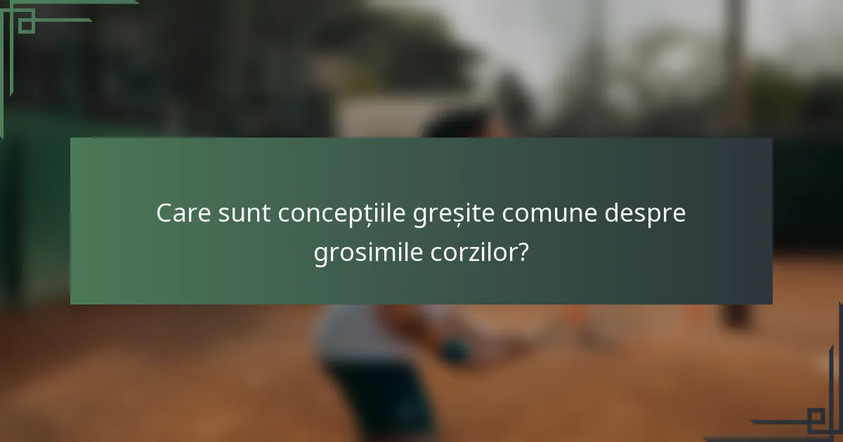 Care sunt concepțiile greșite comune despre grosimile corzilor?