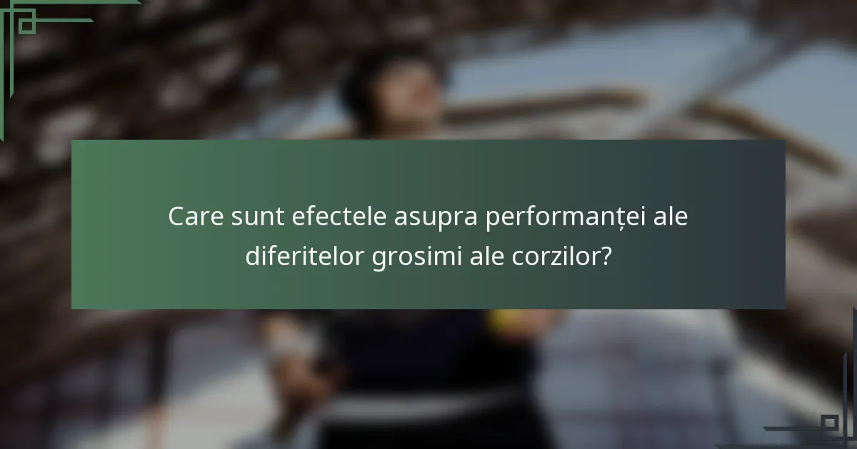 Care sunt efectele asupra performanței ale diferitelor grosimi ale corzilor?