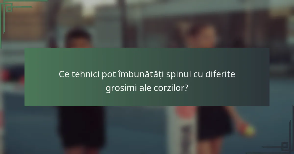Ce tehnici pot îmbunătăți spinul cu diferite grosimi ale corzilor?
