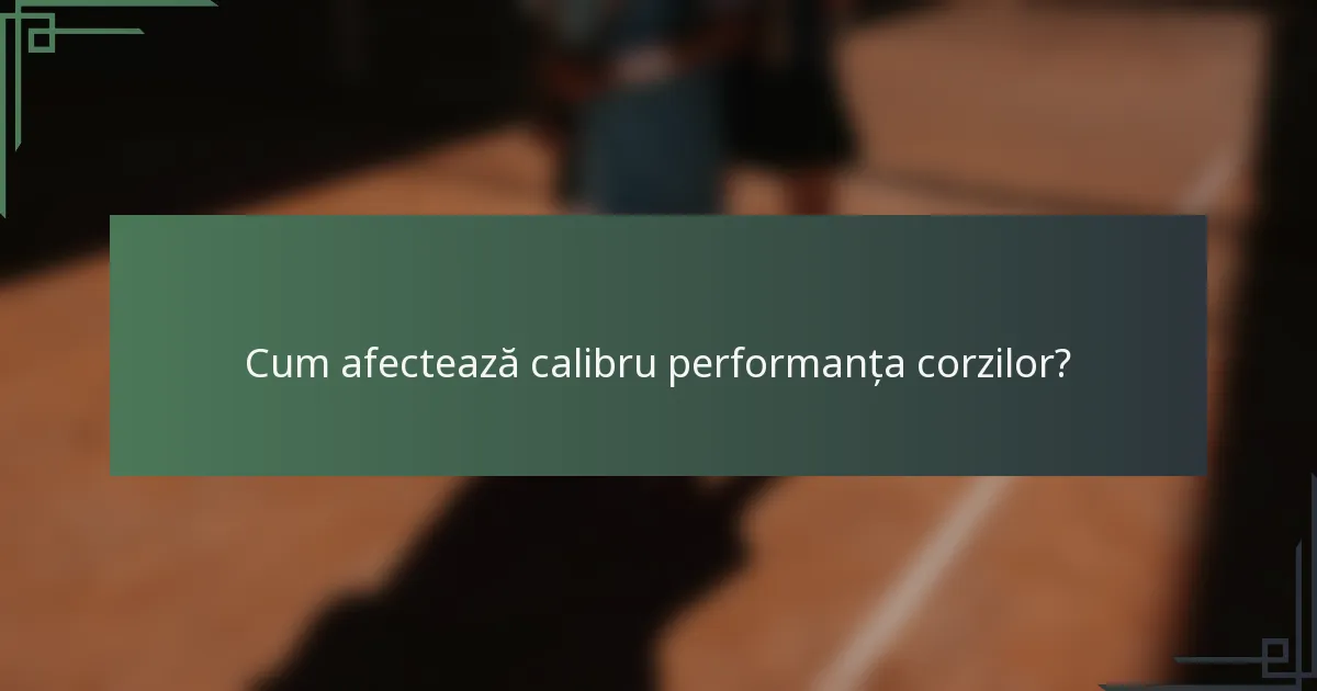 Cum afectează calibru performanța corzilor?