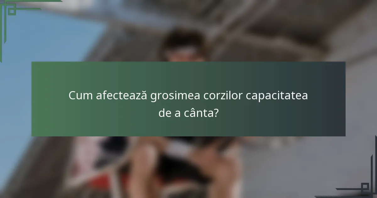 Cum afectează grosimea corzilor capacitatea de a cânta?