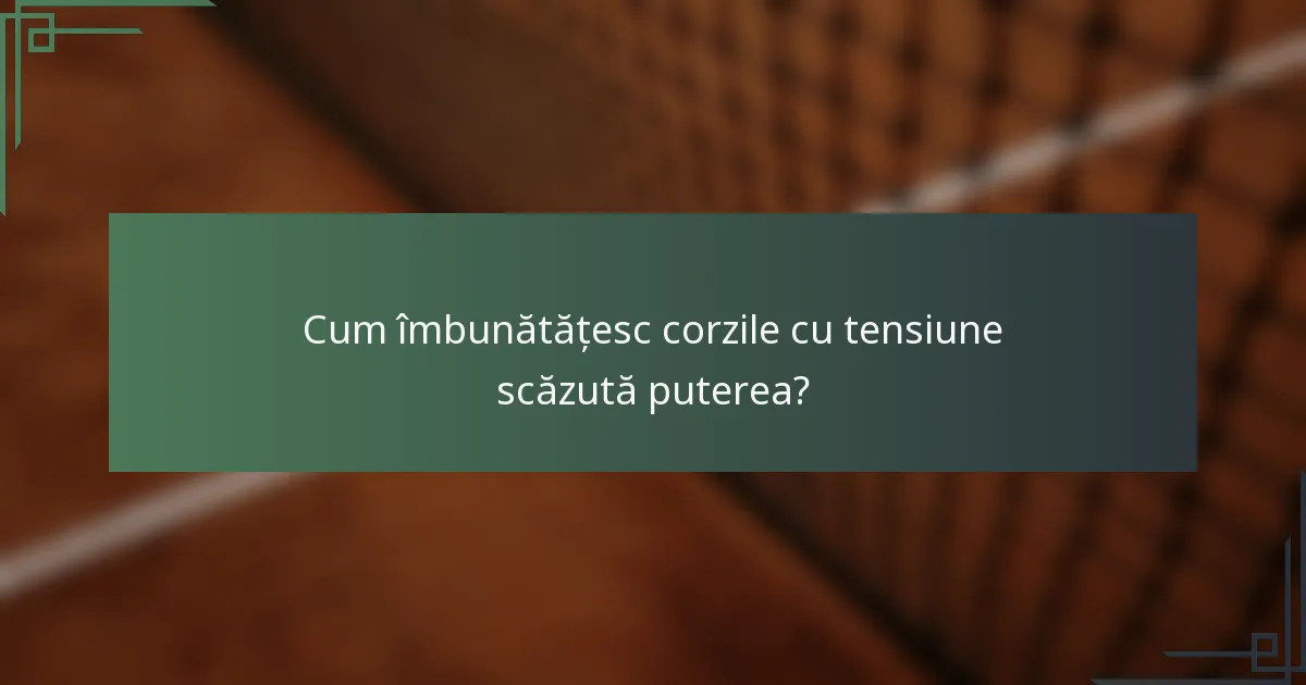 Cum îmbunătățesc corzile cu tensiune scăzută puterea?