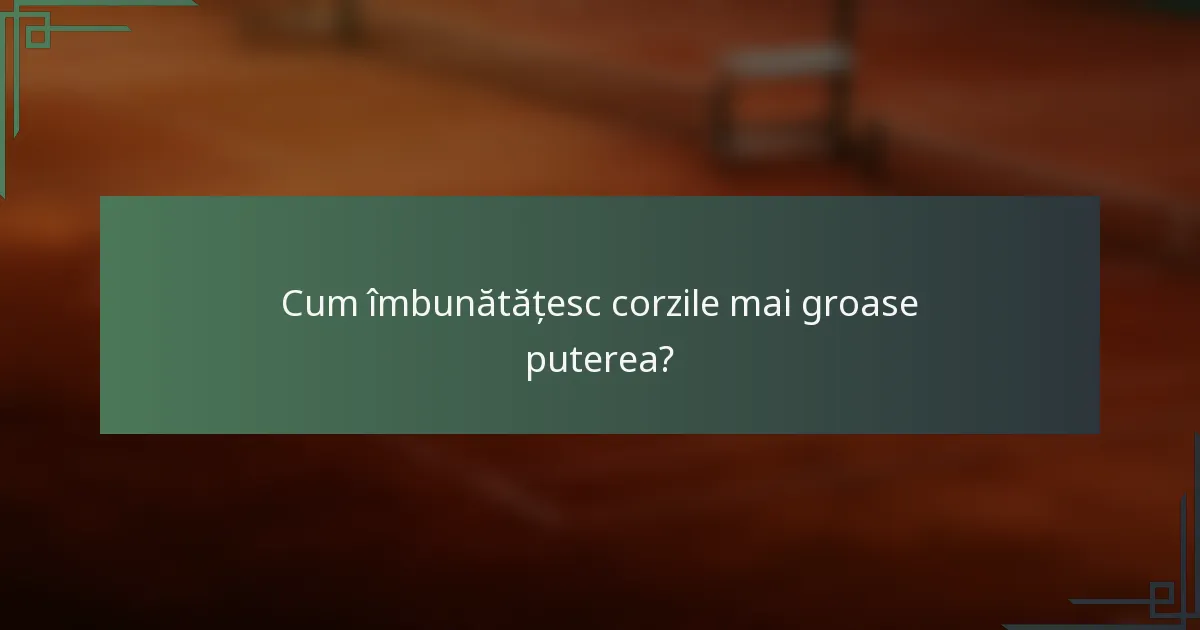 Cum îmbunătățesc corzile mai groase puterea?