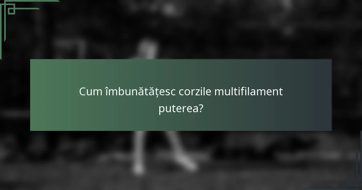 Cum îmbunătățesc corzile multifilament puterea?