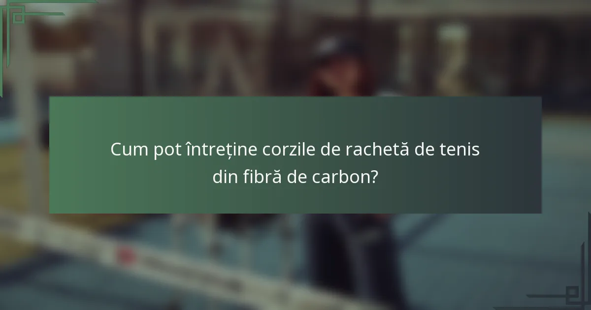 Cum pot întreține corzile de rachetă de tenis din fibră de carbon?