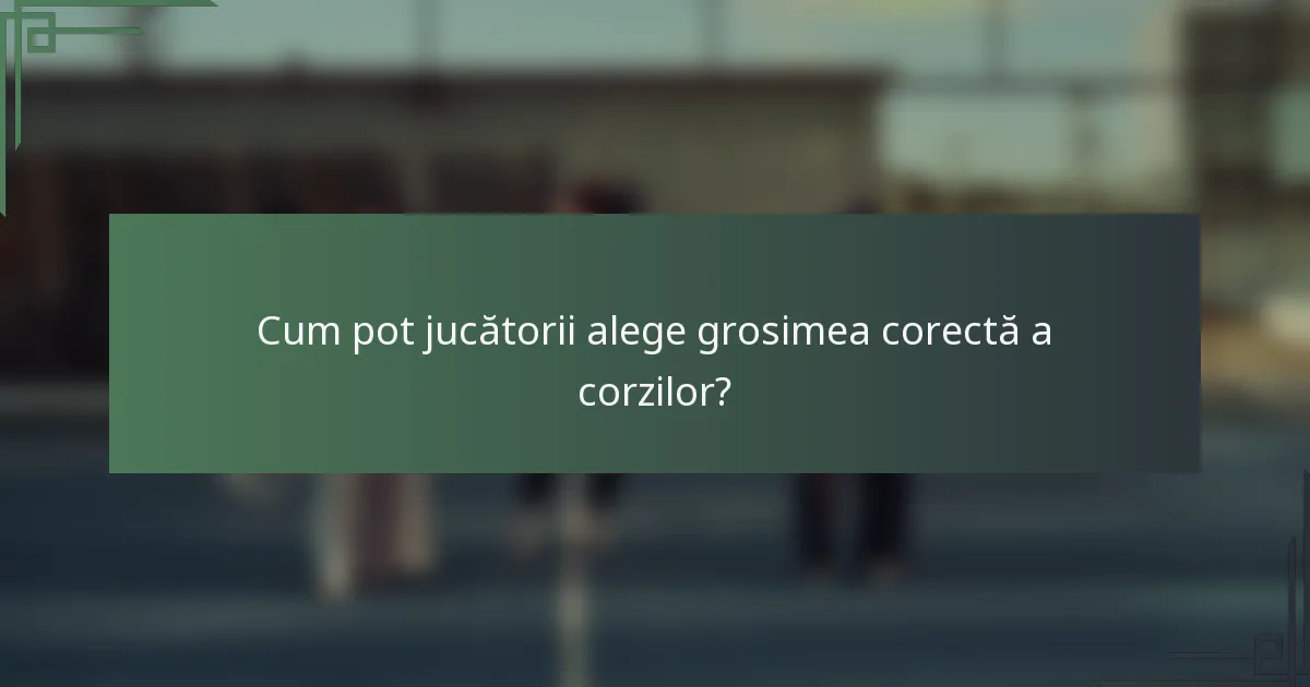 Cum pot jucătorii alege grosimea corectă a corzilor?