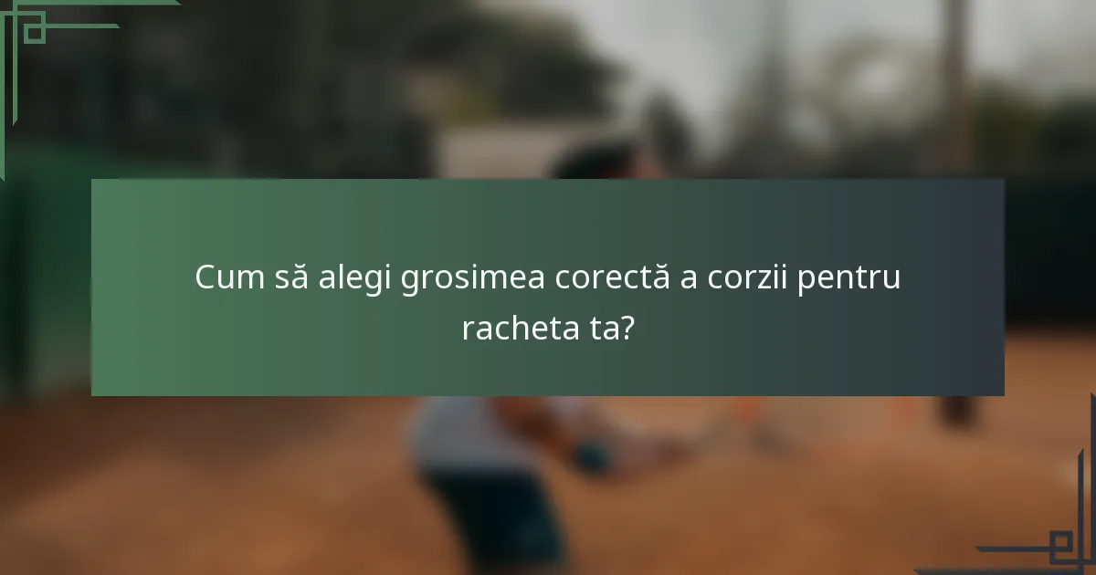 Cum să alegi grosimea corectă a corzii pentru racheta ta?