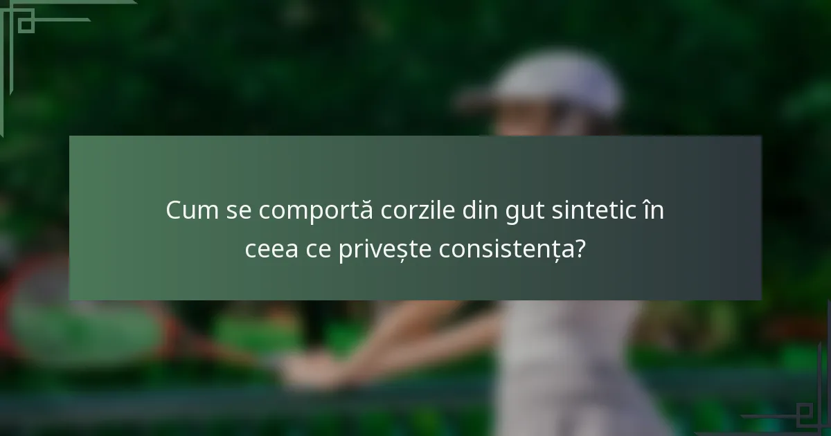 Cum se comportă corzile din gut sintetic în ceea ce privește consistența?